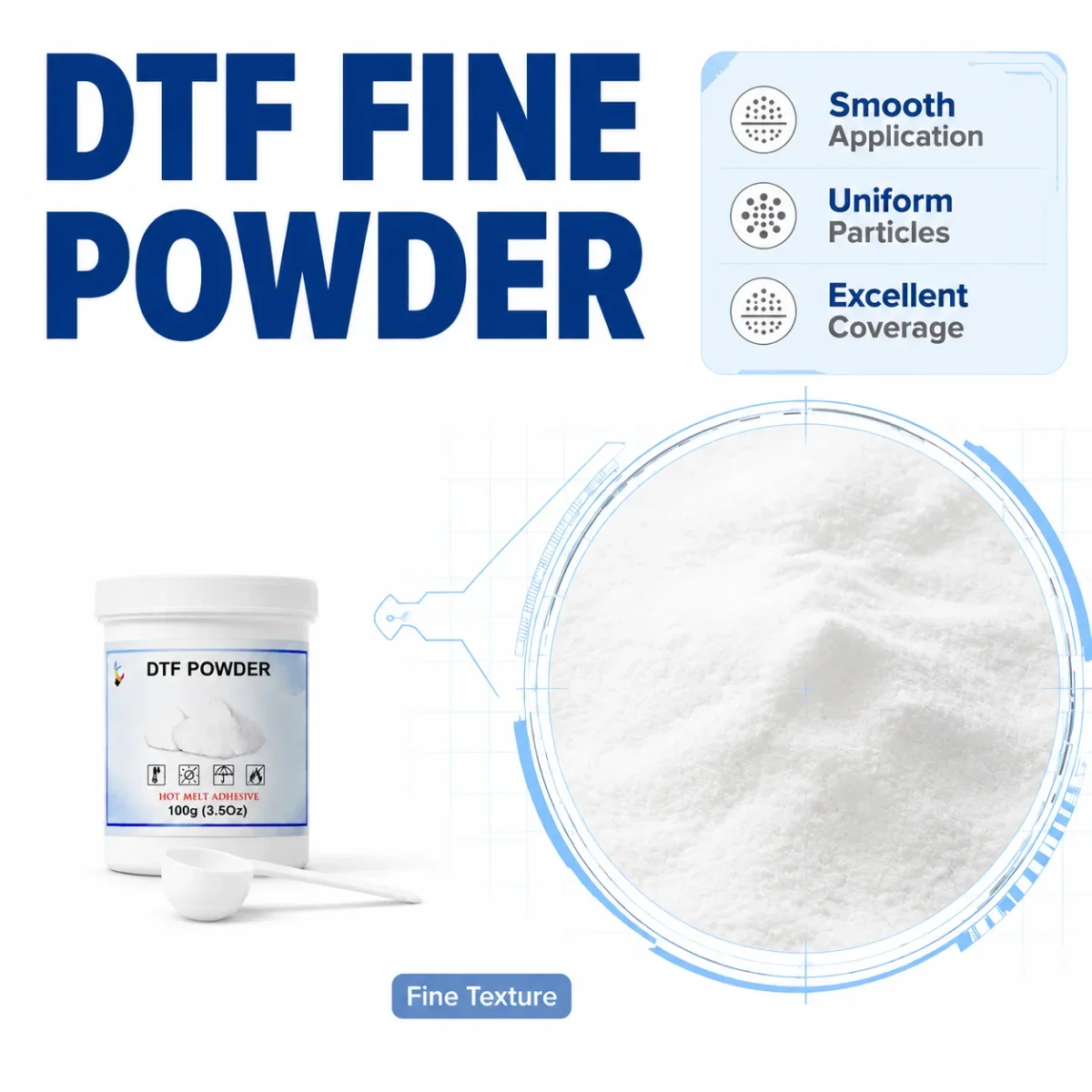 White DTF Hot Melt Adhesive Powder TPU Glue Powder for Direct to Film Printing All Fabrics DTF Printer Supplies