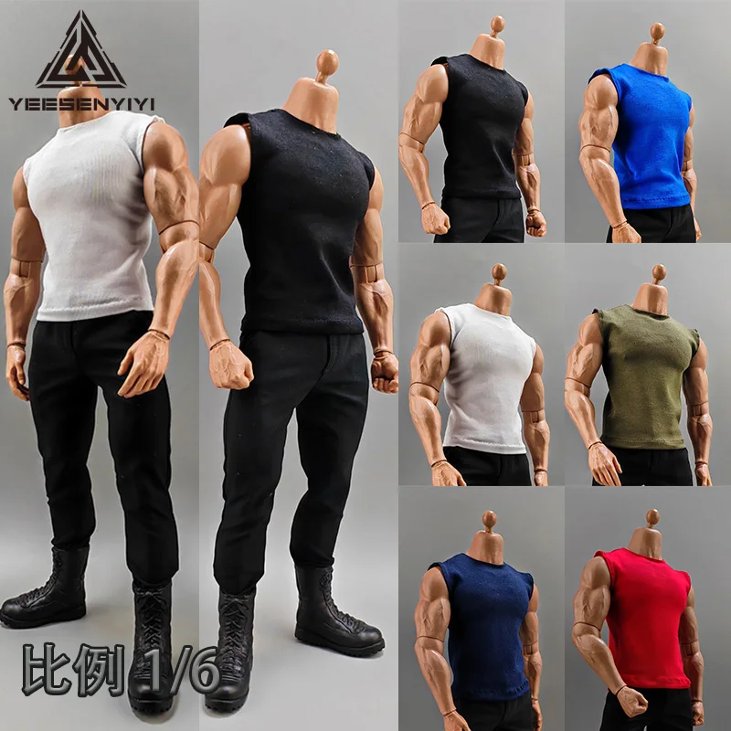 

1/6 scale strong figure BJD vest |12-inch strong soldier figure doll clothes |sleeveless T-shirt |sports apparel for figurines