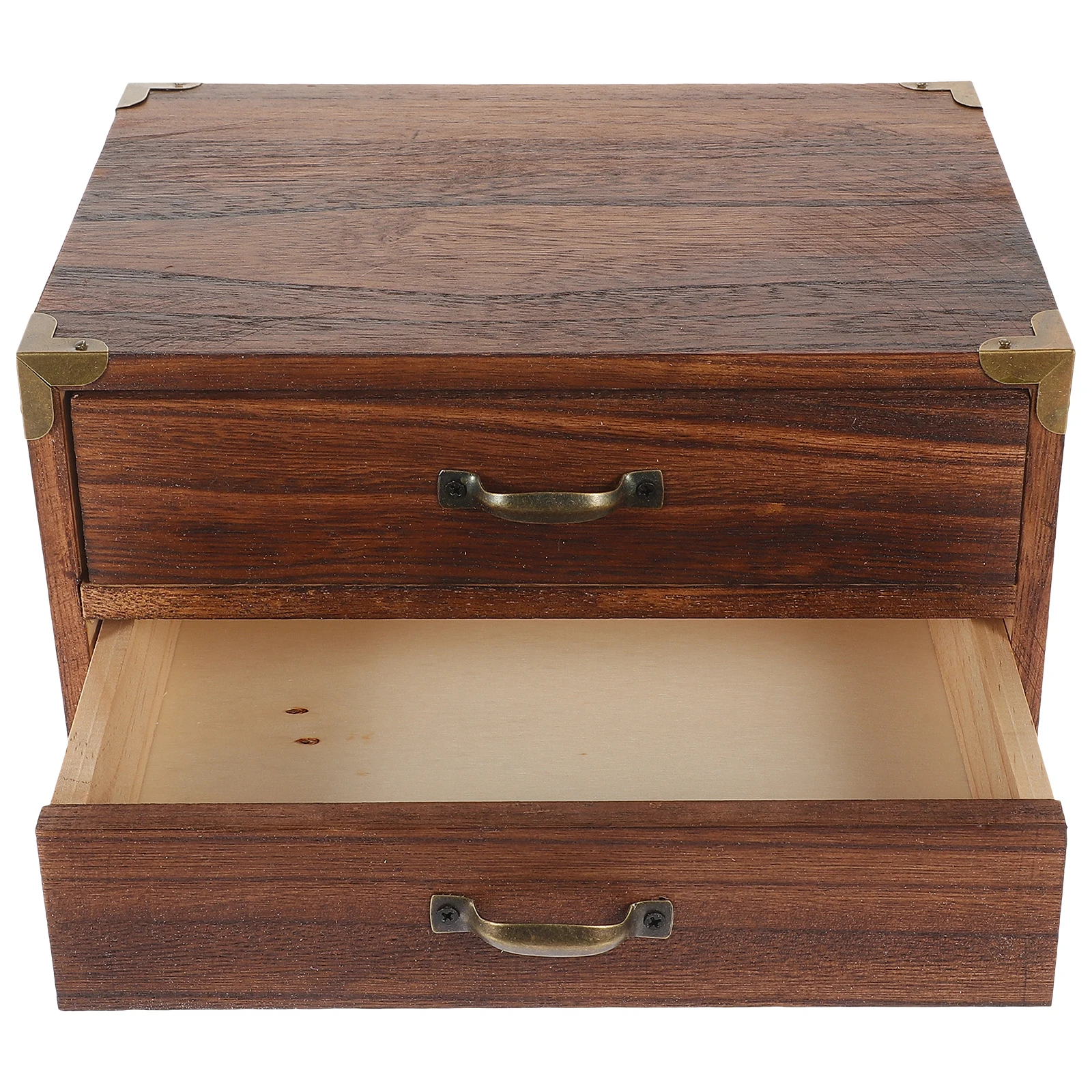 

Деревянный настольный органайзер для ящиков, двухслойный ящик для хранения для домашнего офиса, канцелярские принадлежности, ювелирные изделия, предметы первой необходимости для макияжа