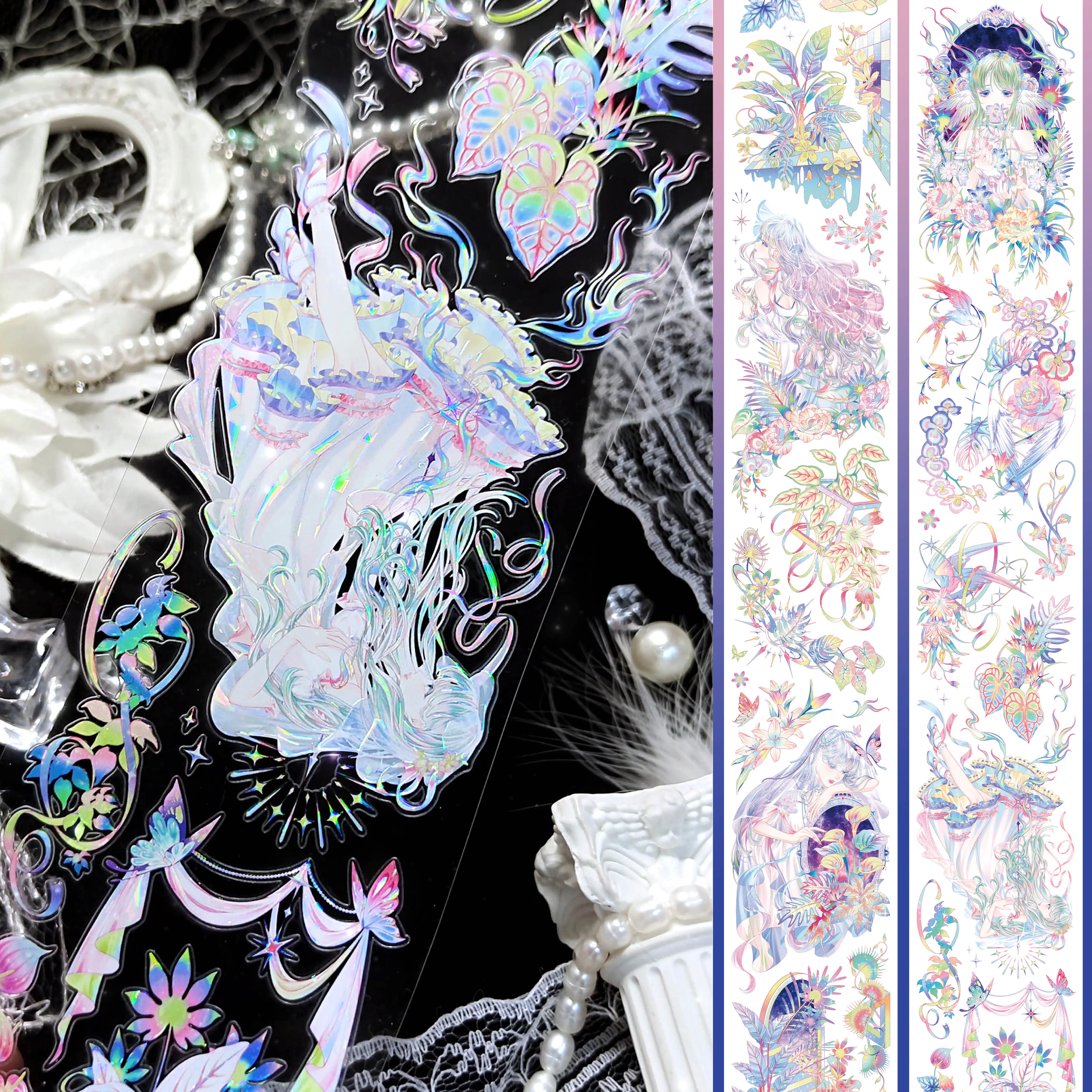 

Блестящая предварительно вырезанная ПЭТ-лента в стиле Dream, идеально подходит для украшения дневников и поделок своими руками