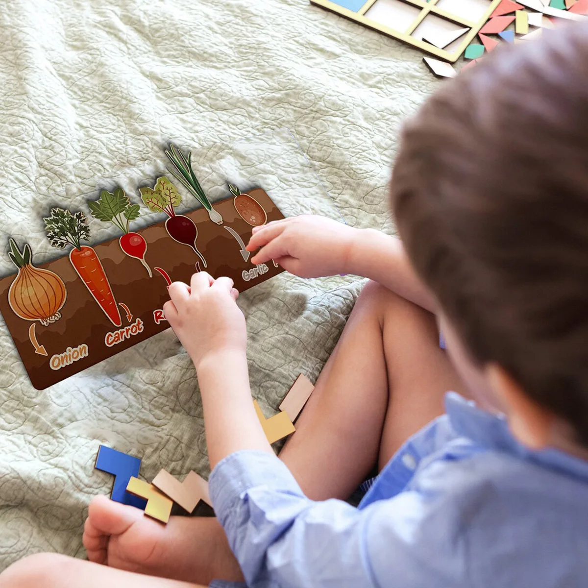 Montessori Gemüses pielzeug spielen Spielzeug Bio-Lernspiel zeug Babys lernen kognitive Spielzeuge Gemüse Erkenntnis Holzbrett Geschenke