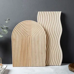 L Decorative Wood Serving Board Wood Decorative Cutting Board Durable Arch Wood Tray Cutting Board Sturdy Rainbow and Water