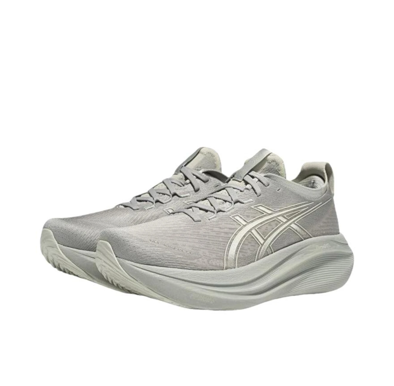 حذاء الجري Asics Gel-Nimbus 27 للتحكم في الهواء الطلق وتجريد الصدمات ومقاوم للانزلاق ومقاوم للاهتراء للرجال والنساء باللون الرمادي #1