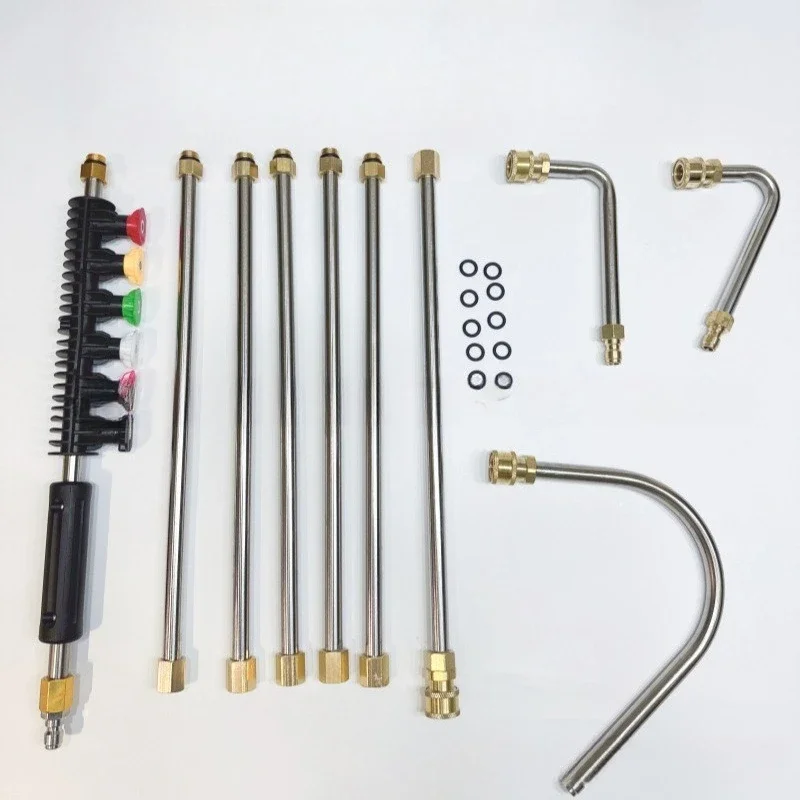 4000psi car wash water gun extension rod 2.5 meters total length stainless steel gun rod 1/4 extension rod