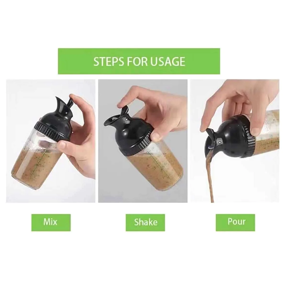 Easy Grips Salad Dressing Shaker Dispenser Leakproof Container Bottle Universal Sauces Mixer with Scales Kitchen GadgetA