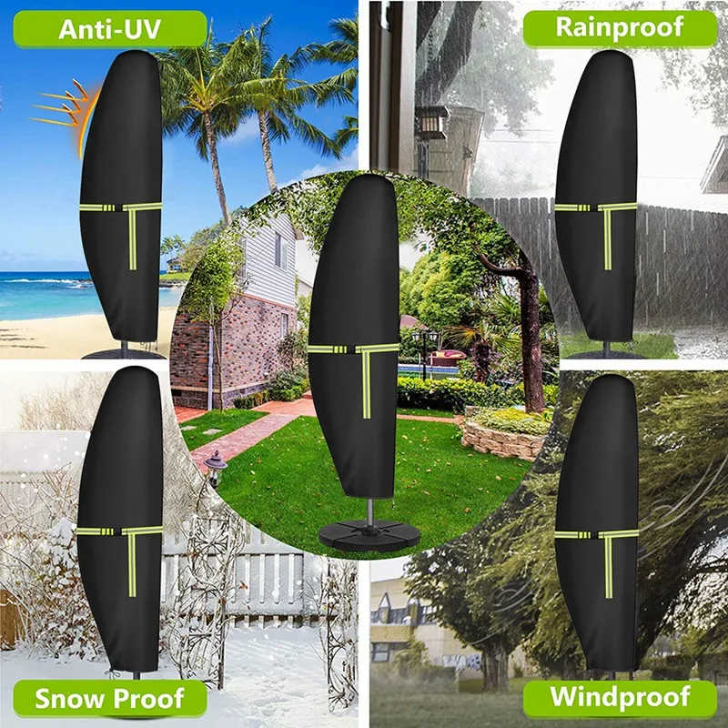 1 Kit Patio Umbrella Parasol Cover Fit For Cantilever Offset Umbrella 265 X 40 X 70/50 Cm