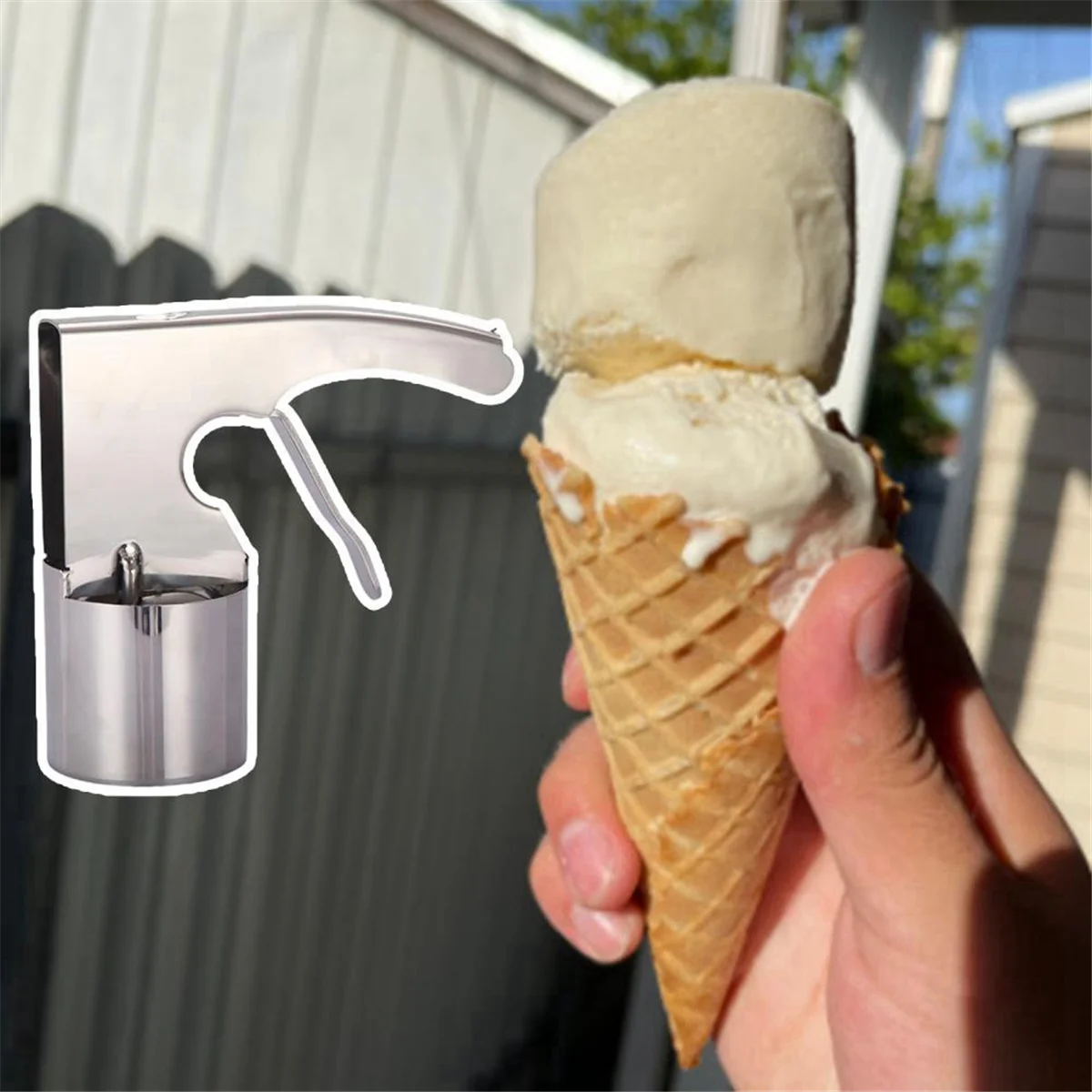 

Big Volume Ice Cream Server Tool Stainless Steel Ice Cream Scoop with Trigger Easy to Clean Scoop Kitchen Supply