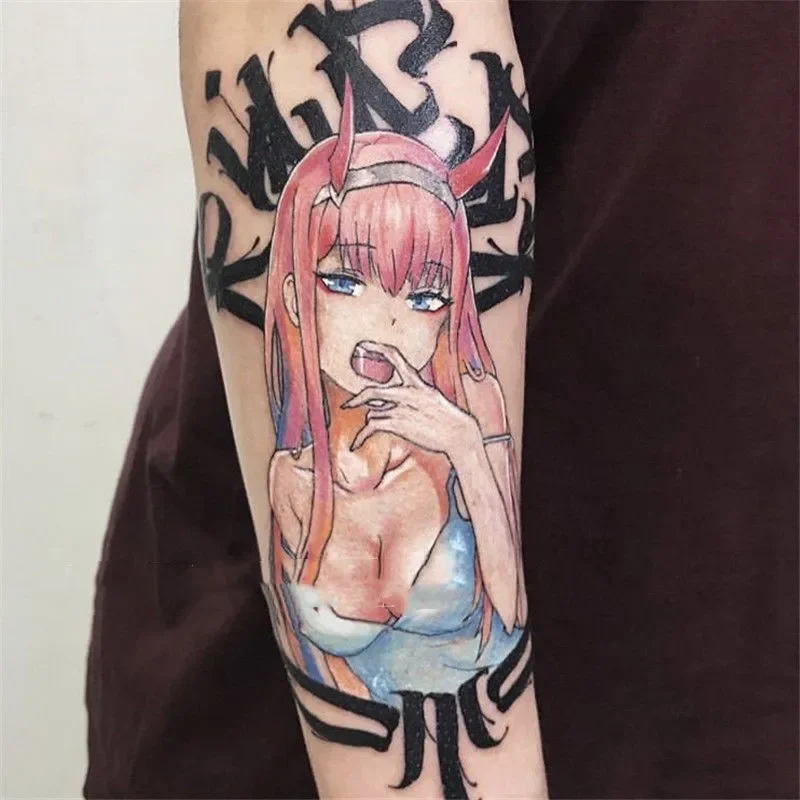 

Darling in the Franxx Anime Temporary Tattoos Cartoon Girl Transfer Tattoo Arm Hand Body Art Waterproof Fake Tatoo Sticker