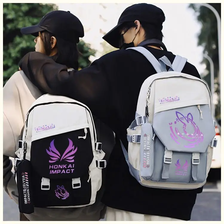 Honkai Impact 3 Boys Girls, Ins Style Korean Version New Backpack For Elementary And Middle School Students, Co-Branded Large An