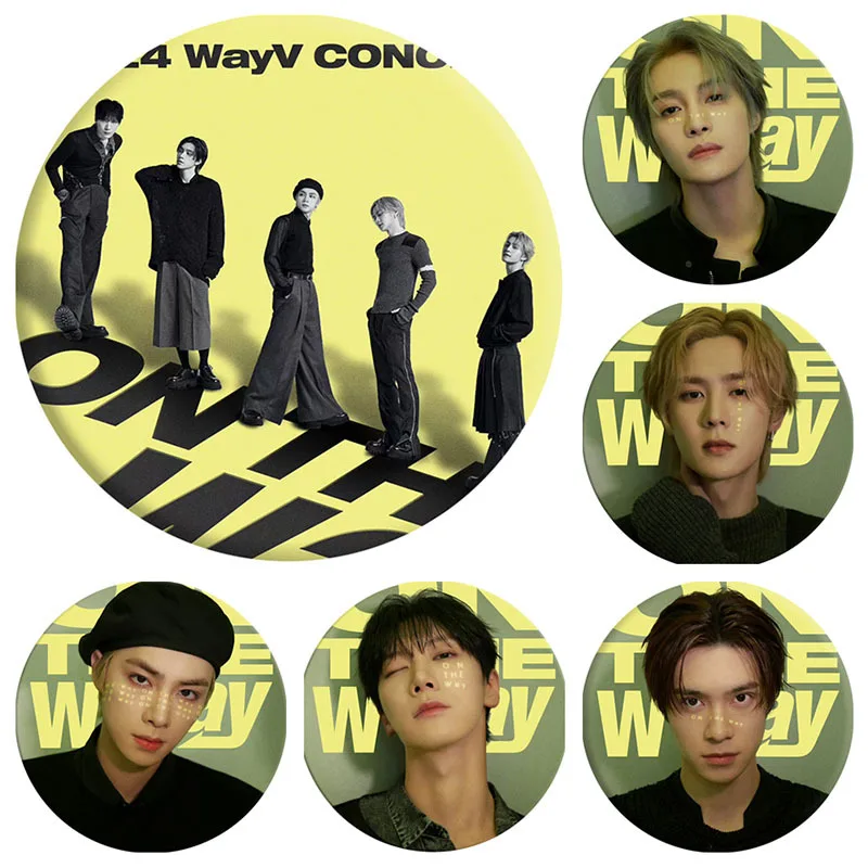 Kpog WayV على الطريق ألبوم صفيح شارة مرآة سلسلة المفاتيح ، هدايا المشجعين ، كون وينوين ، لوكاس ، شياوجون ، يانج ، عشرة ، ألبوم
