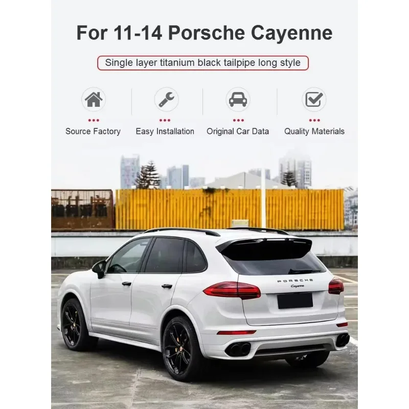Car Exhaust Pipes for Porsche Cayenne 958 Upgrade Stainless Steel Exhaust Tips Performance Exhaust System Quad Muffler Tip