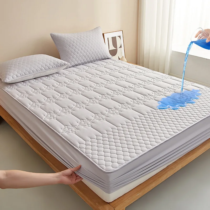 

2025 new padded mattress protective cover breathable non-slip mattress cover fully enclosed waterproof mattress cover