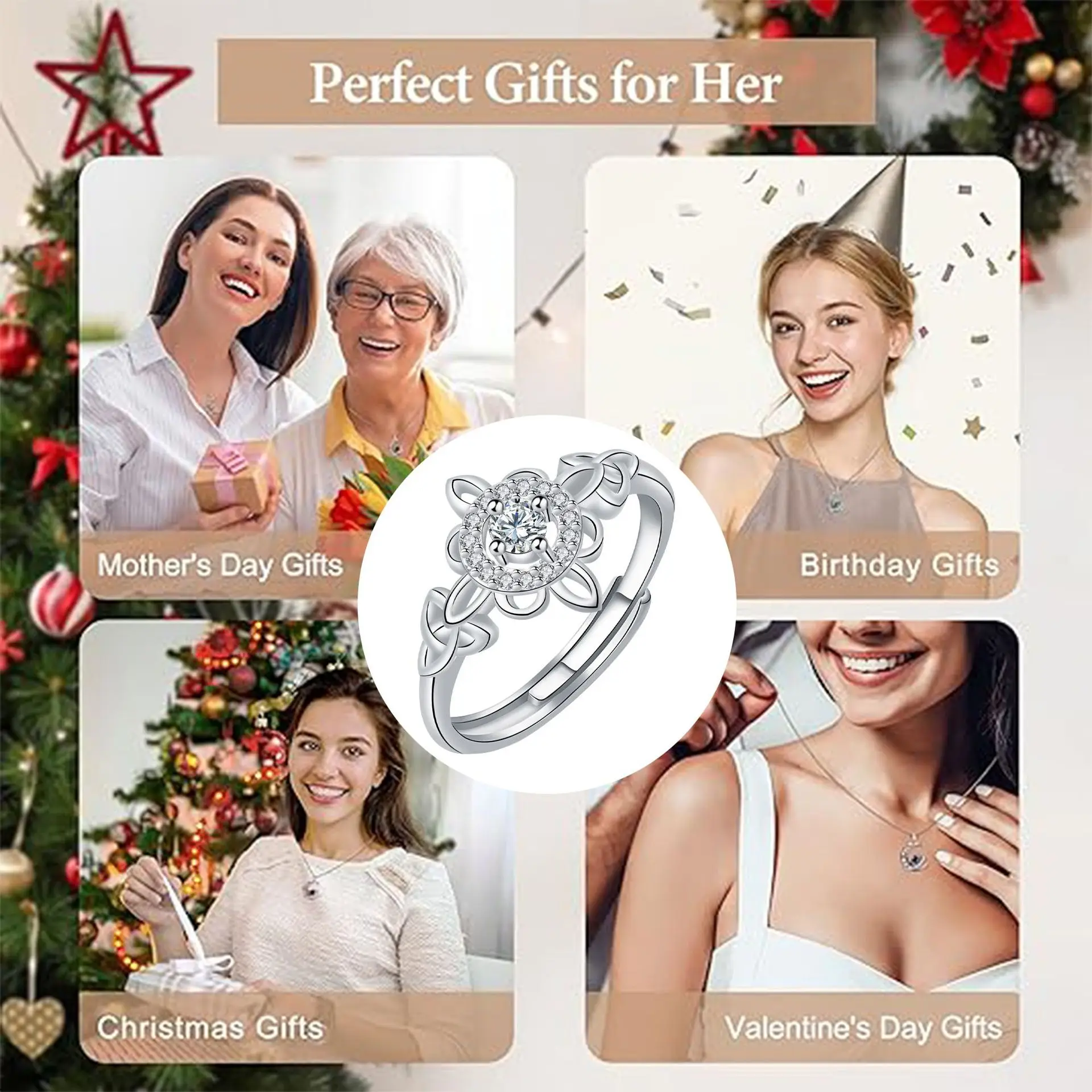 خمر التايلاندية الفضة الساحرة عقدة خواتم للنساء كامل مطعمة زركونيا خاتم السحر ويكا حماية تميمة مجوهرات هدية #5