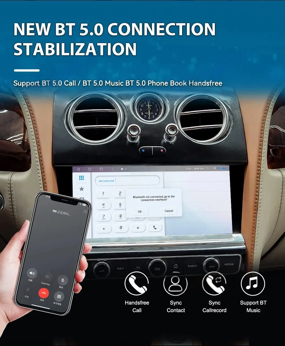 

Новый автомобильный экран с Android 13 для Bentley Flying Spur Continental GT 2005-2019, GPS-навигация, мультимедийный рекордер, мультимедийное устройство.