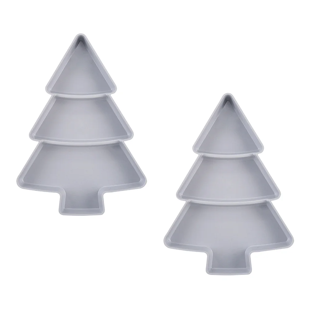 

2 Pcs Tray Plastic Snack Holder Candy Fruit Tray Dish Grey Reusable Kitchen Plastic Fruit Dish Barware