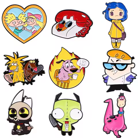 Funny Cartoon Enamel Pins Animated Character Brooches Backpack Lapel Clothing Badges Fashion Jewelry Accessories Souvenir Gifts