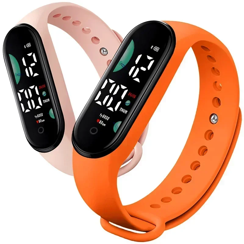 New Motion Sports Watch for Women Electronic LED Digital Wristwatch Fashion Casual Simple Silicone Touch Waterproof Clock