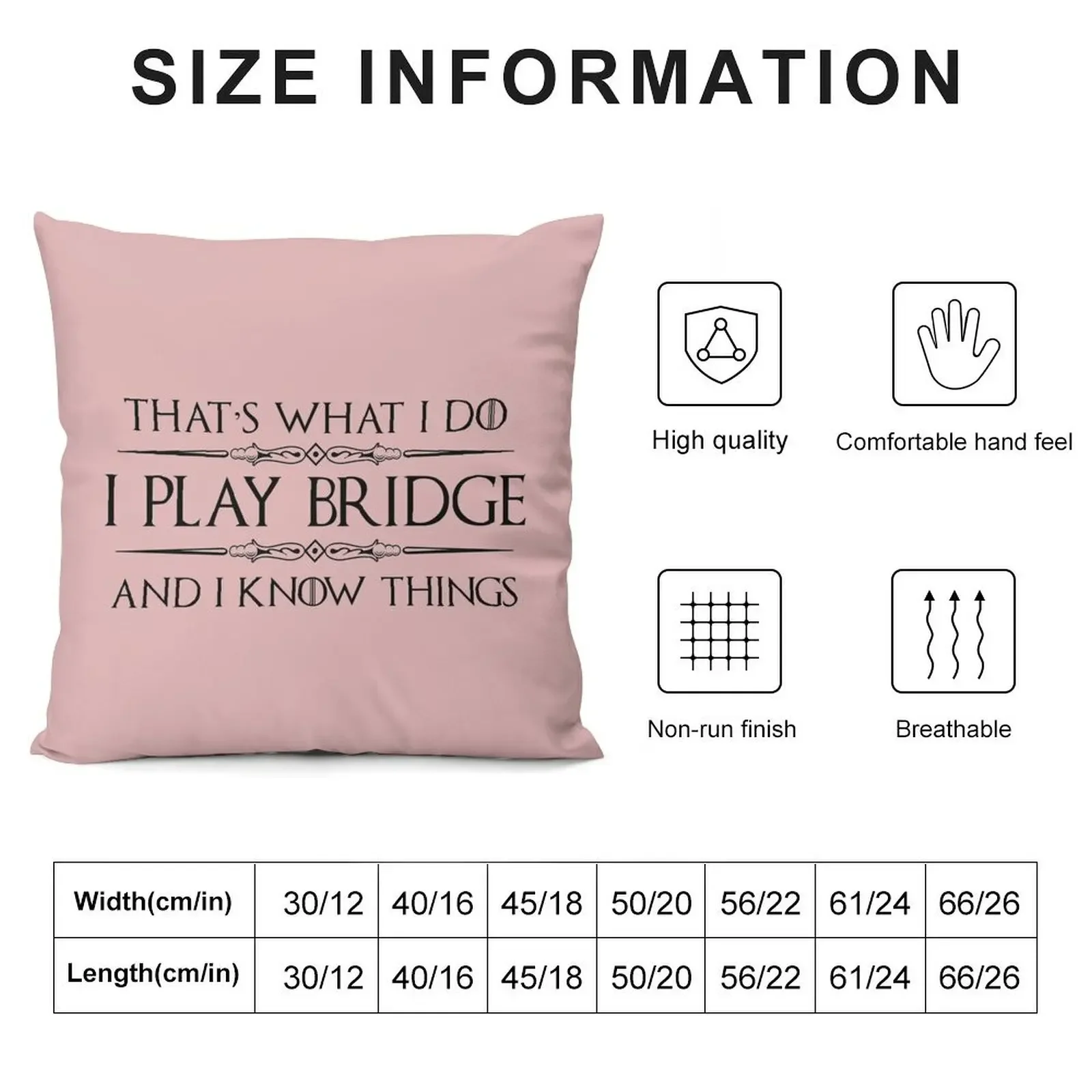 Bridge Players Gifts - I Play Bridge & I Know Things Funny Gift Ideas for the Bridge Card Player & Lover Throw Pillow