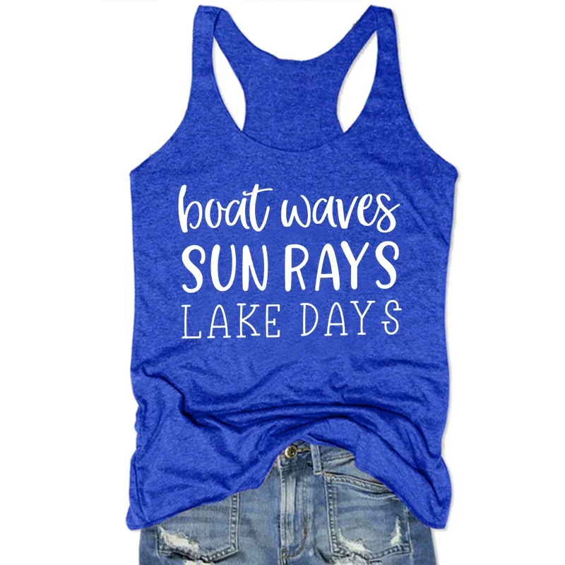 

Summer Tank Top Women Gifts Boat Lake Days Top for Her Cute Lake Clothes for Mom Summer Tanks for Women m