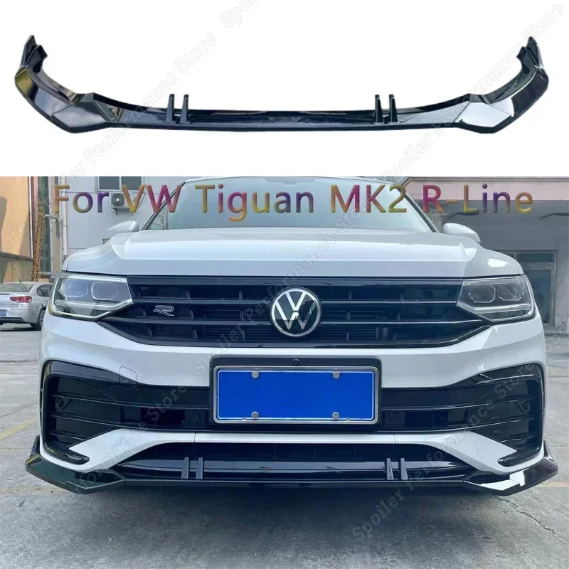 

Front Bumper Lip Splitter Spolier For Tiguan MK2 TSI TDI R R-line Diverter Diffuser Removable Retrofit Body Kit 2020 2021 2022