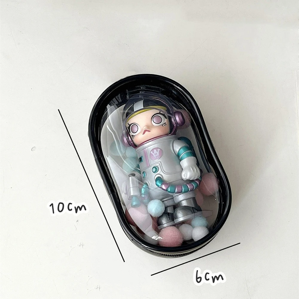 Transparent PVC Mini 10cm Doll Labubu Doll Storage Transparent Dustproof Protection Zipper Plush Toy Storage Bag Toy Bag