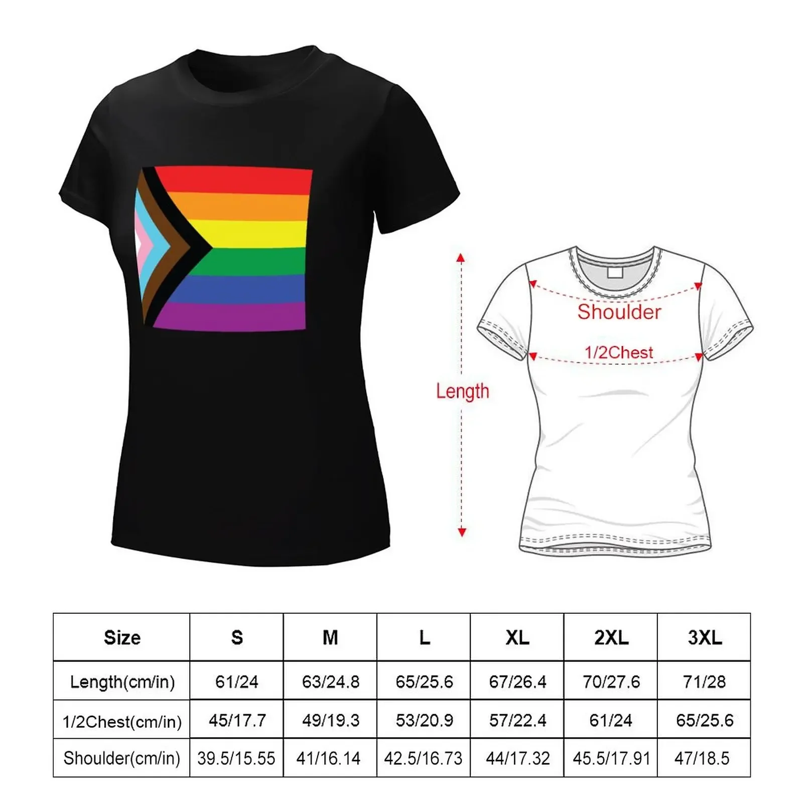 Progress Pride Flag T-Shirt plus size tops hippie clothes korean fashion animal print shirt for girls summer blouses woman 2024