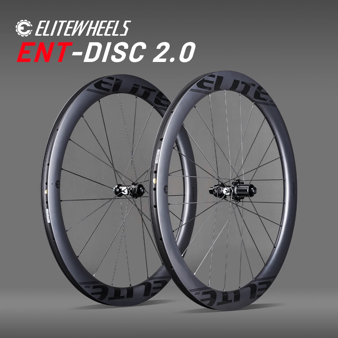 

ELITEWHEELS Carbon Wheels ENT 2.0 Disc Brake 700c Carbon Rim Center Lock Road Bike Wheelset UCI Quality Road Racing Wheelset