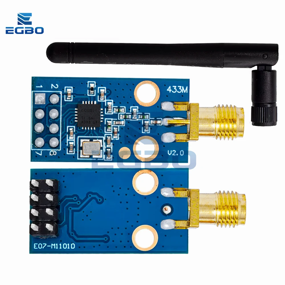 وحدة إرسال واستقبال لاسلكية CC1101 433 ميجا هرتز SPI مع هوائي SMA - نطاق طويل، طاقة منخفضة لـ Arduino، ESP32، IoT، جهاز التحكم عن بعد