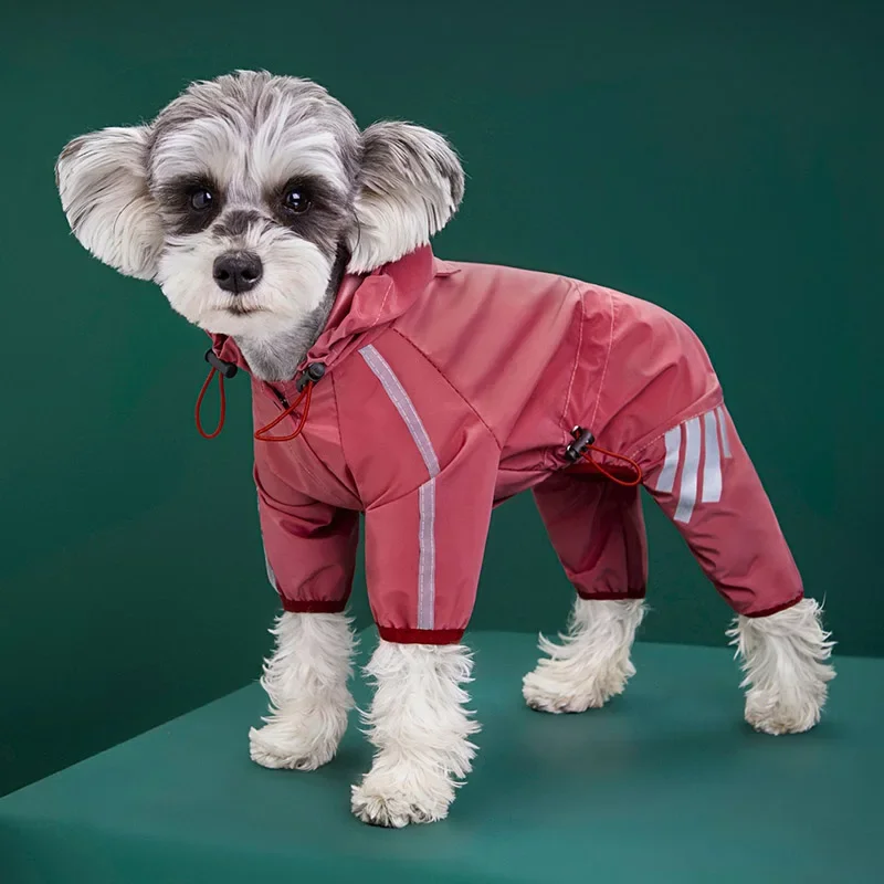 Dog Raincoat Reflective Waterproof Pet Clothes for Maltese Rain Coat Small with Leash Hole Lightweight Waterproof Puppy Clothes - view 5