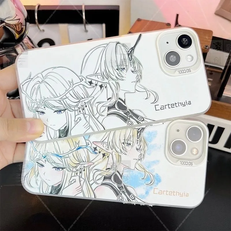 حافظة حماية ناعمة فضية من Wuthering Waves Cartethyia لهاتف iPhone 16 15 13 12 11 14 Pro Max XS XR 7 8 Plus X Hard Coque