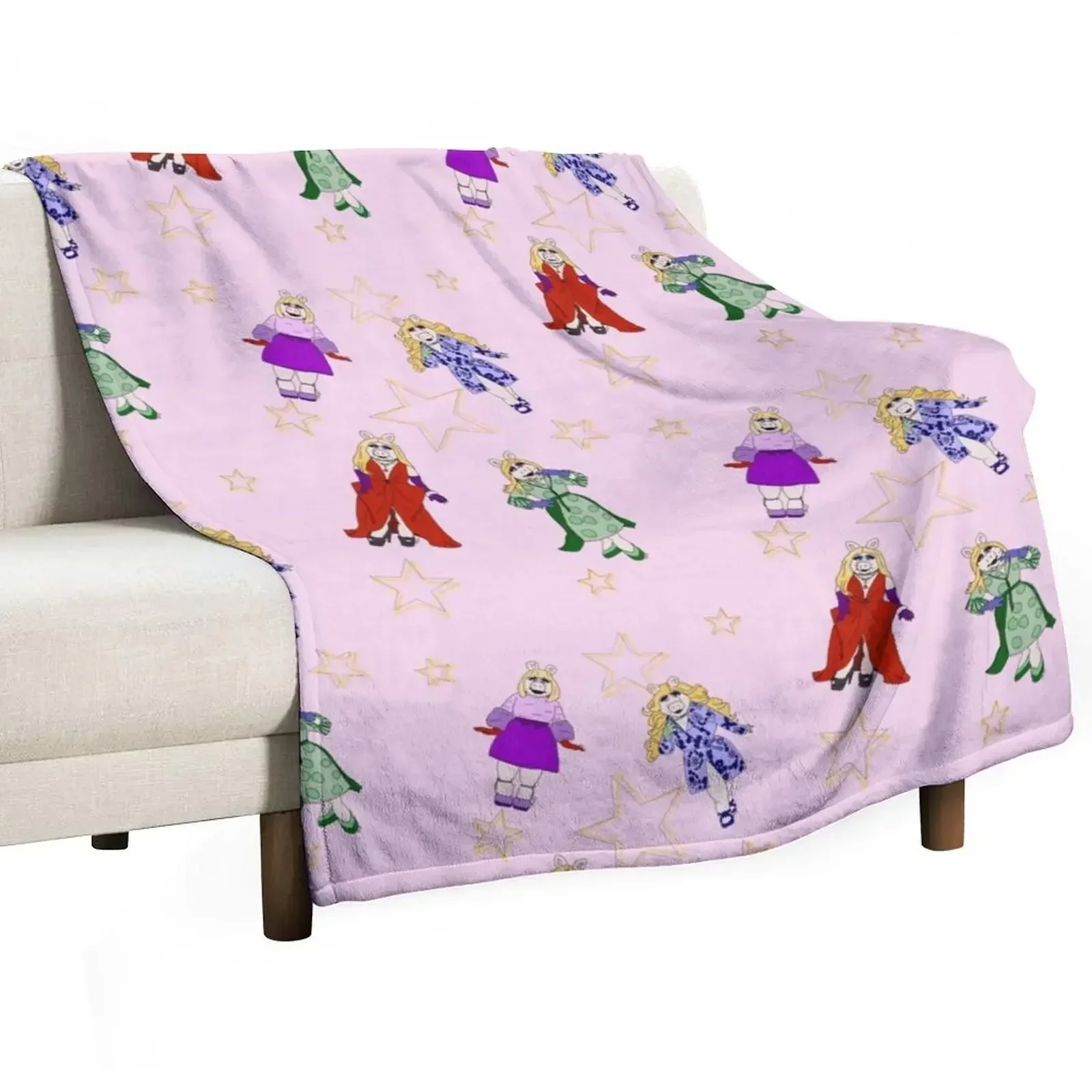 Miss Piggy is a Star- Pink Throw Blanket manga Furry Blankets