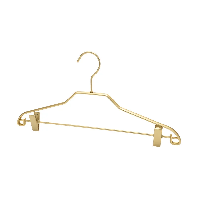 1pcs Gold Coat Hangers Solid Aluminum Alloy Seamless Matte Clothes Hanger Trousers Sweater Storage Racks Wardrobe Organizer