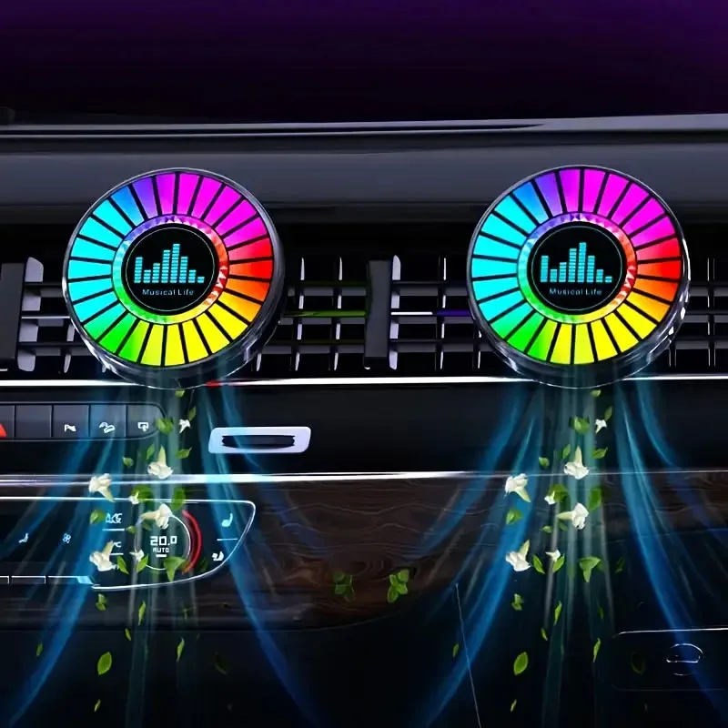 RGB Car Perfume Music Rhythm Sync Pickup Lamp Aroma Diffuser Auto Interior Rgb Ambient Lighting Car Aromatherapy Light