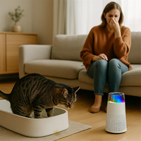 A62K Air Purifier -Mini Air Purifier Air Purifiers with HEPA Filter,Atmosphere Light Function ,for Car,Home,Office Black