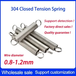 5PCS/2PCS 0.8mm 1.0mm 1.2mm 304 Stainless Steel Tension Spring with O hook Extension Spring