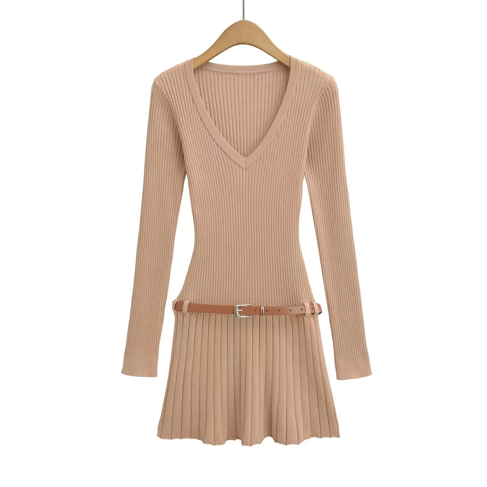 الكورية Sle V-Ne محبوك الدكتور المرأة الخريف الشتاء جديد الرغبة النقية التخسيس ألف خط مطوي ort تنورة الدكتور #2