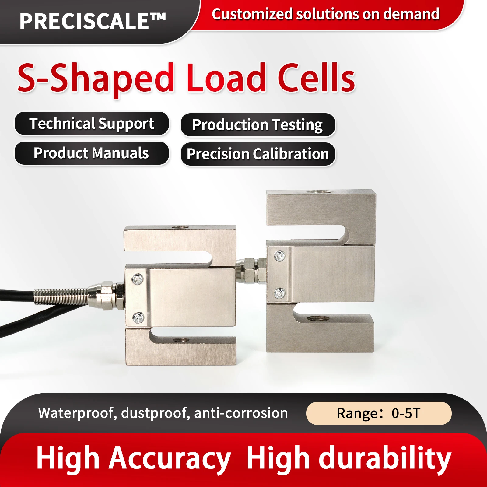 

Preciscale S Type Load Cell Sensor,High precision measurement,Test the tensile force and compressive force,