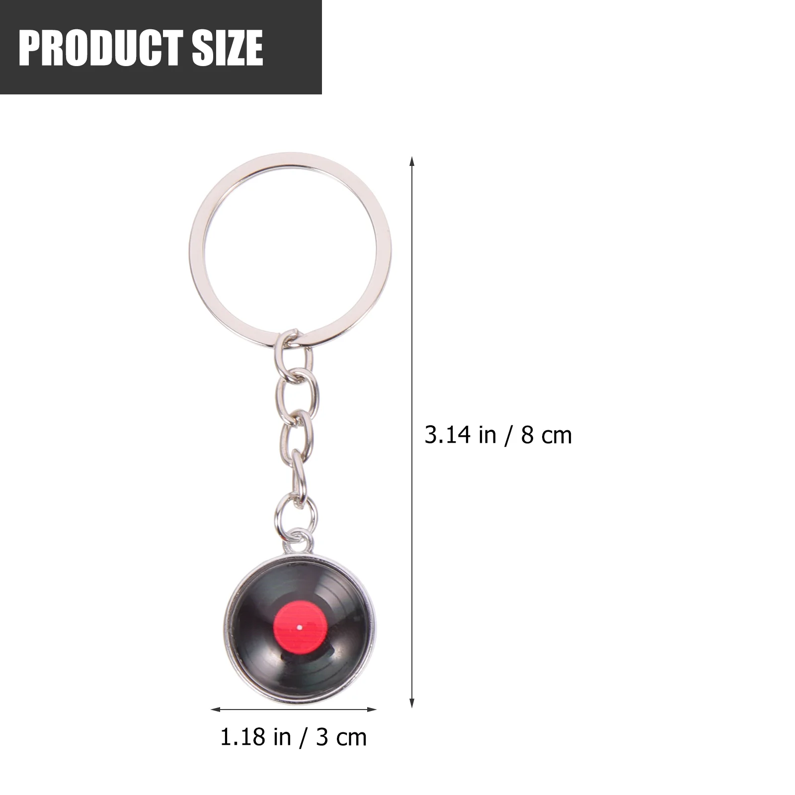 4 Pcs Record Key Chain Vinyl Keychian Hanging Keyring Keychain Couples Gifts Fob Metal Backpack Pendant