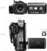 UHD 4k ビデオカメラ ビデオカメラ、18X デジタル ズーム、64MP デジタル カメラ レコーダー、4.0 インチ回転タッチスクリーン、64GB SD カード、マイク付き 2