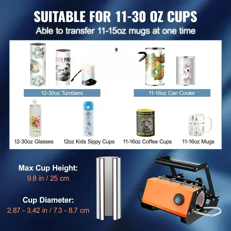 220/110 Cup Tumbler Heat Press Touchscreen DIY Gift Ceramic Mug  Presser Sublimation Transfer Auto Printing Machine i2c i6