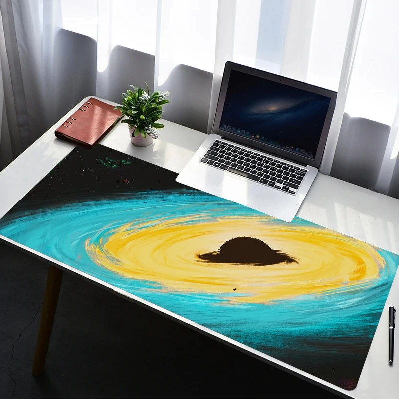 Mouse Pad PC Non Slip Rubber Black Mousepad Laptop Gamer Cabinet Keyboard Pad Office Computer Gaming Desk Space Galaxy Mouse Mat