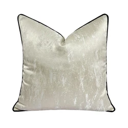 Contemporary Beige Abstract Texture Pillow Case Woven Jacquard Velvet Home Cushion Cover Decorative 45 X 45 cm 1 Pc Pack