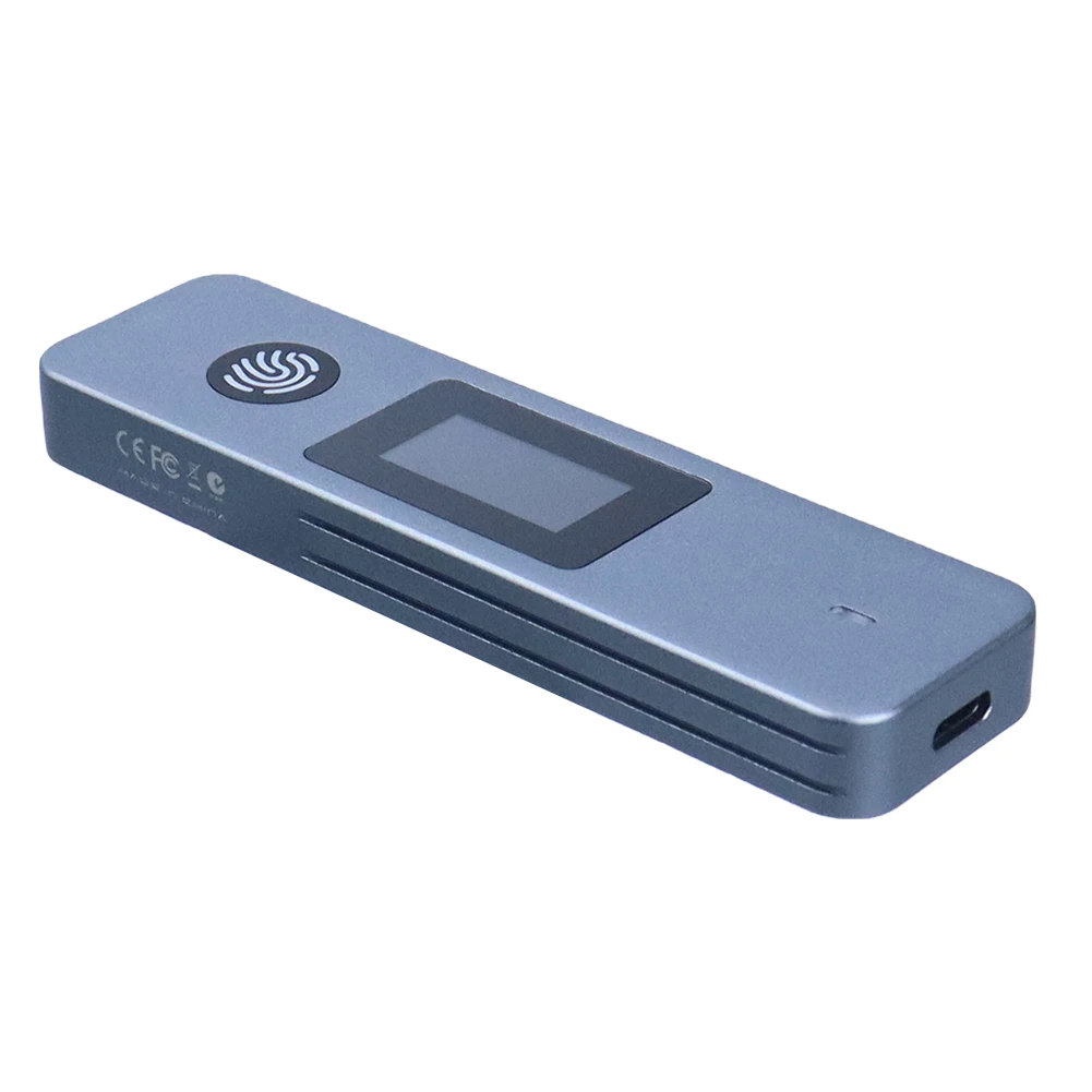 Caja SSD Caja SSD portátil de 10 Gbps M-Key B + Llave M Caja de carcasa externa Huella digital visual cifrada para SSD 2230/2242/2280