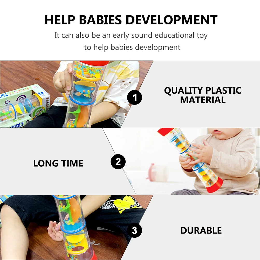 

1pc Rotating Kaleidoscope Adorable Educational Plaything For Baby Hand-Eye Coordination Funny Grab Training Rain Sound Cognitive