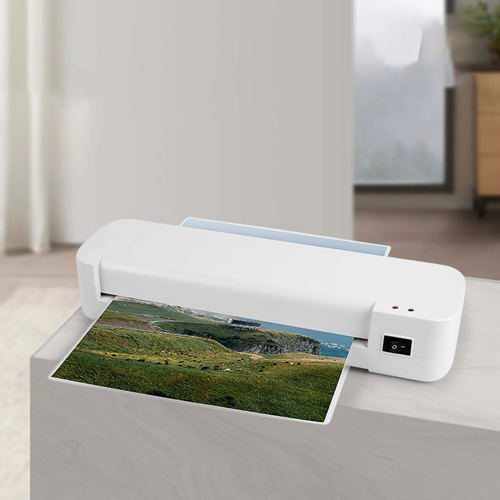 A4 Laminator Fast Warm Up 9 Inches Fast Laminating Machine Personal Laminator for Office Home Sealing Photo Household EU Plug