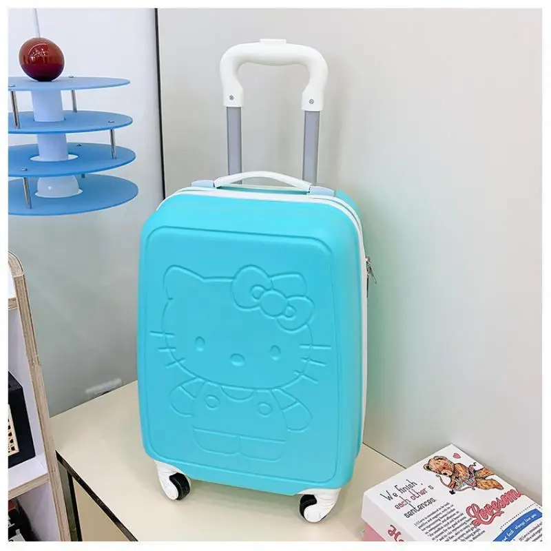 어린이 수하물 상자 만화 헬로 키티 수하물 상자 18 인치 유니버설 휠 여행 부담을 줄이십시오 암호 상자 선물