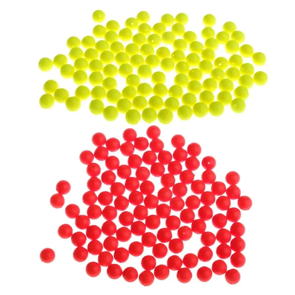 50pcs Ball Foam Fishing Floats Colorful Eye-catching Fluorescent Beads Fishing Bobbers Strike Indicator 6-8.3mm Buoyancy Pesca