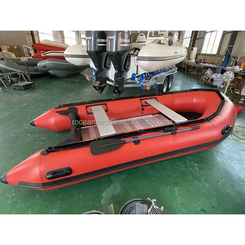 Professional 5-6 Person Inflatable Rowing Boat With Air Deck Floor And Folding Stable PVC Rubber Kayak For Fishing