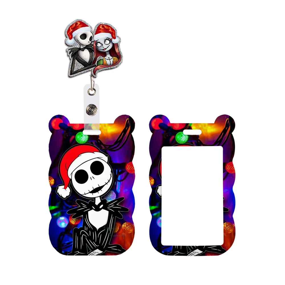 The Nightmare Before Christmas Card Badge Holder Id Card Bus Card Holder Reel Clip Lanyard For Accessories Xmas Gift New Arrival