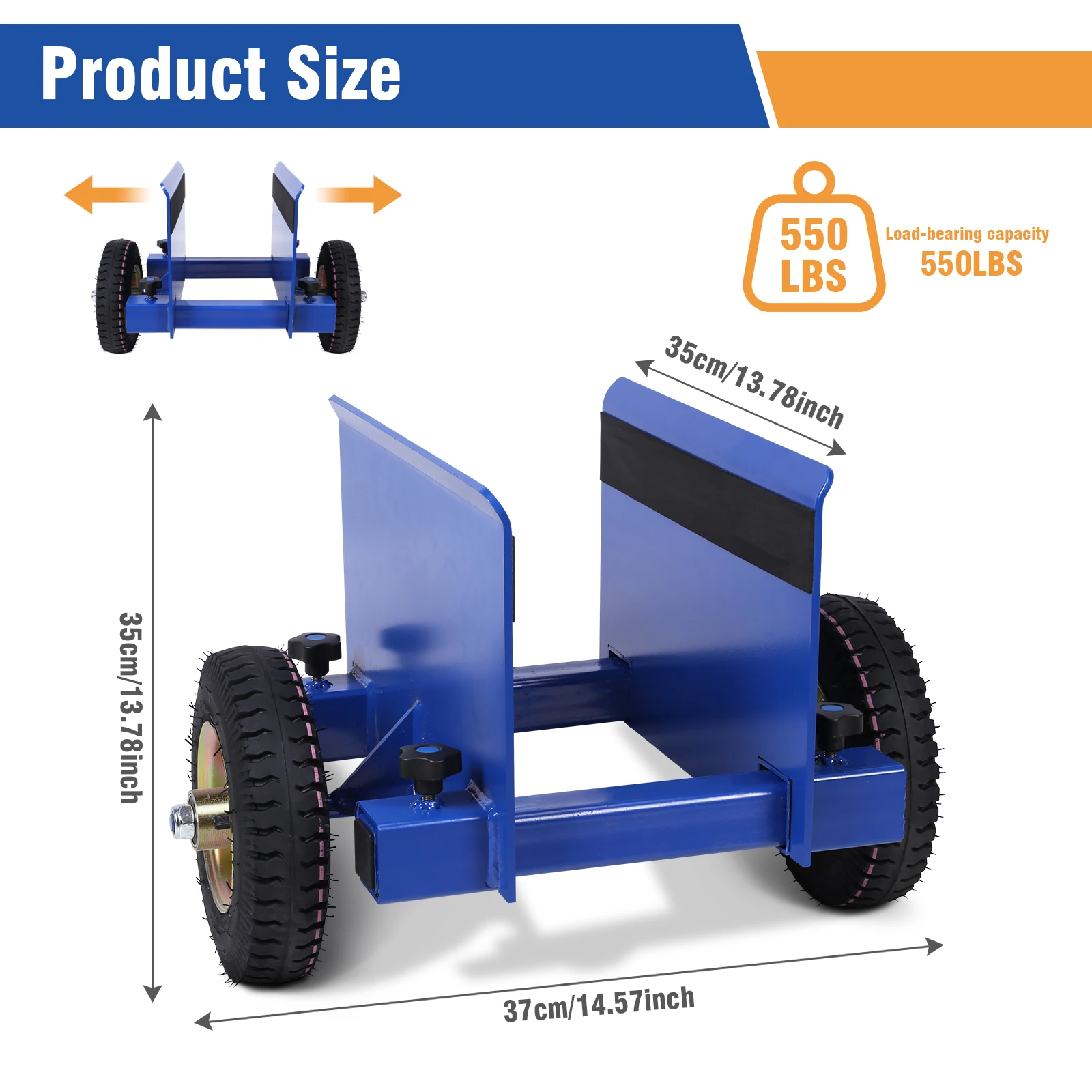 All Terrain Slab Dolly 550 Lbs Capacity Panel Mover Adjustable Clamp for Wood Panels Doors
